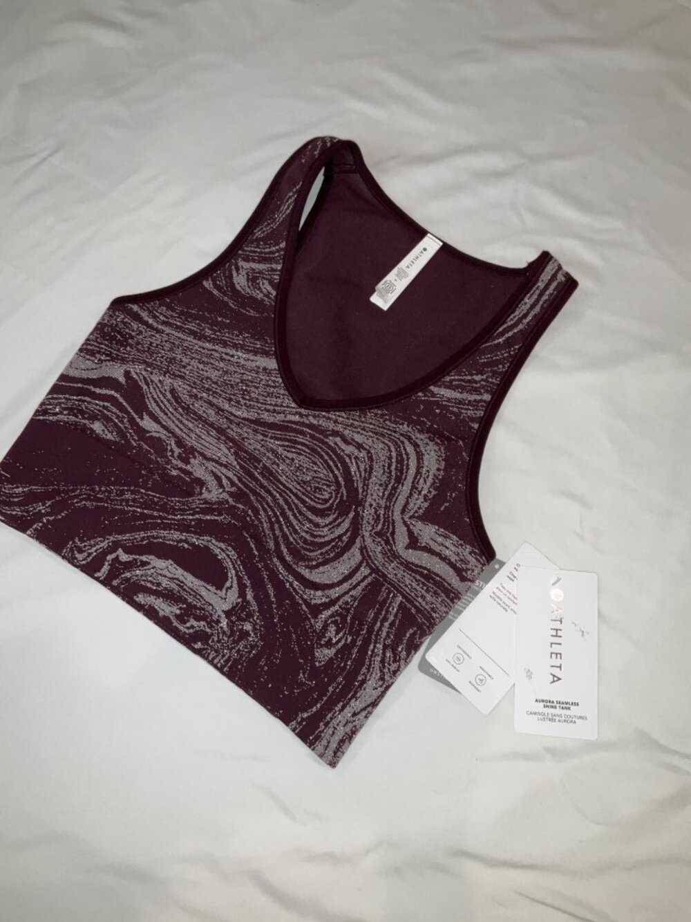 Athleta NEW Aurora Seamless Shine Tank In Spiced Cabernet Medium - Picture 3 of 6